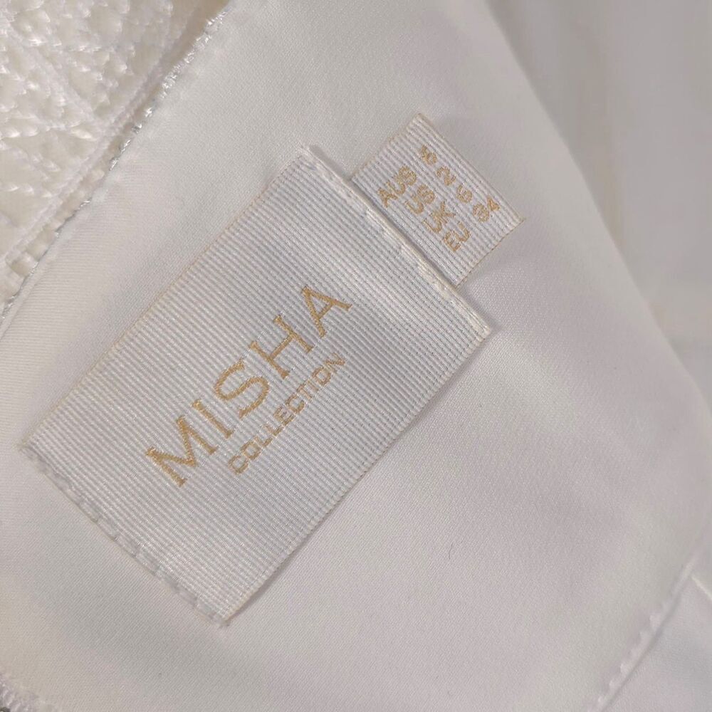 MISHA COLLECTION Size US 2 Natasha Mini Dress Milk Long Sleeve Open Back Sexy - Picture 2 of 15